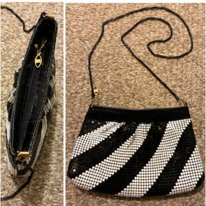 Black and white metallic purse
